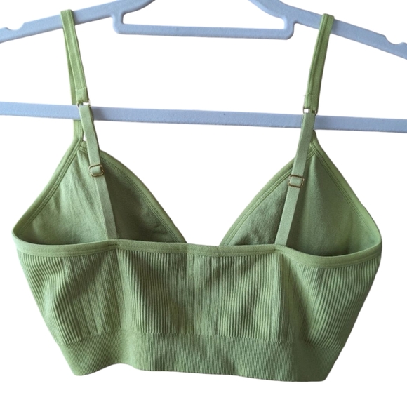 Aerie Seamless Ring Plunge Bralette with Adjustable Straps, Light Green - Picture 2 of 2